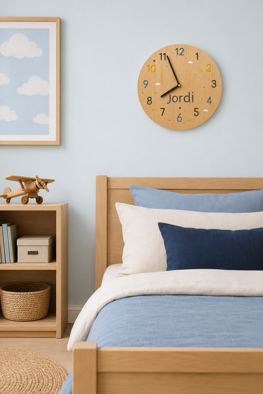 Reloj de madera infantil personalizado