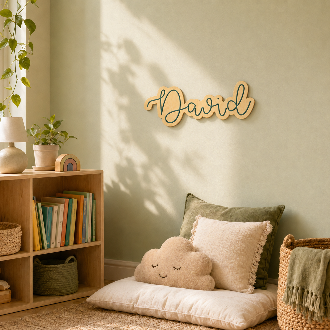 Nombre infantil personalizado en madera
